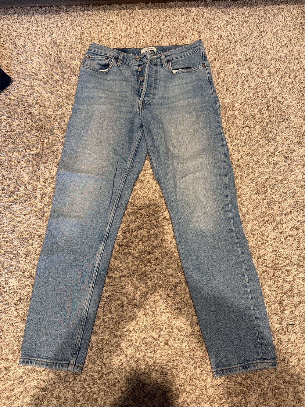 Re/Done Light Blue Straight-Leg Women's Jeans